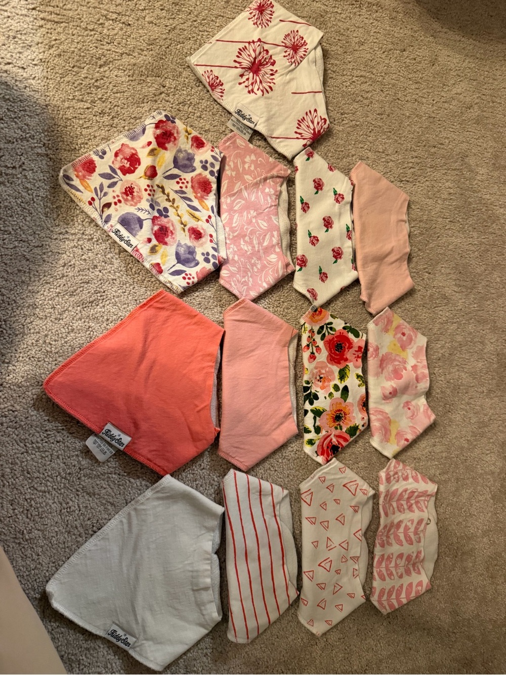 Carter's Floral & Pink Assorted Baby Bandana Bibs - Multi Pink, Coral, White